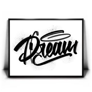 Dream Calligraphy - Black and White I Canvas