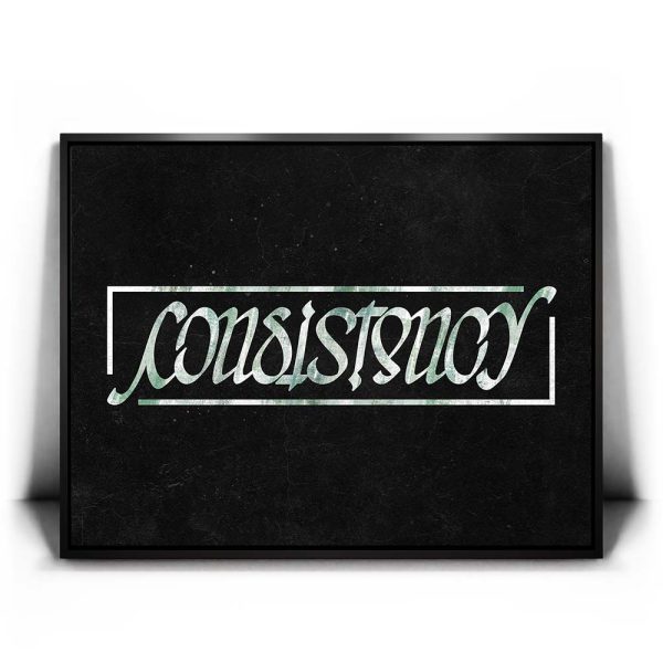 Consistency Ambigram - Money Green Canvas