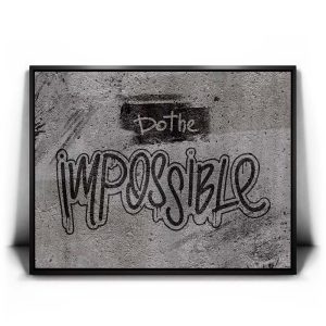 Do The Impossible - Stencil - Black and White II Canvas