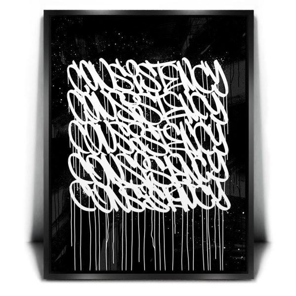 Consistency Graffiti - Black and White II Canvas