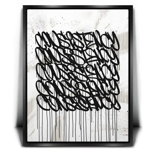 Consistency Graffiti - Black and White I Canvas