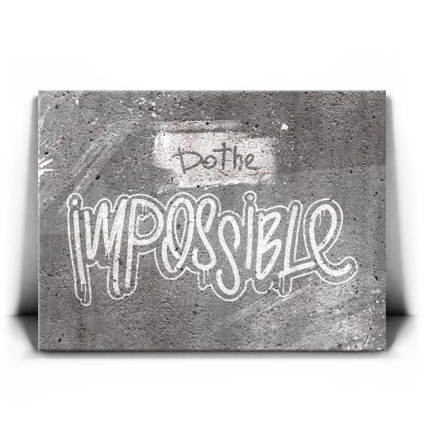 Do The Impossible - Stencil - Black and White I Canvas - Image 2