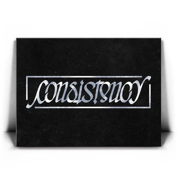 Consistency Ambigram - Grey Canvas - Image 2