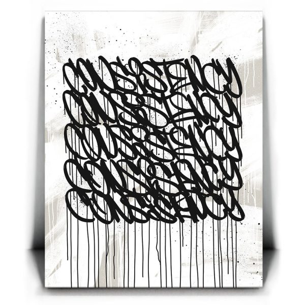 Consistency Graffiti - Black and White I Canvas - Image 2