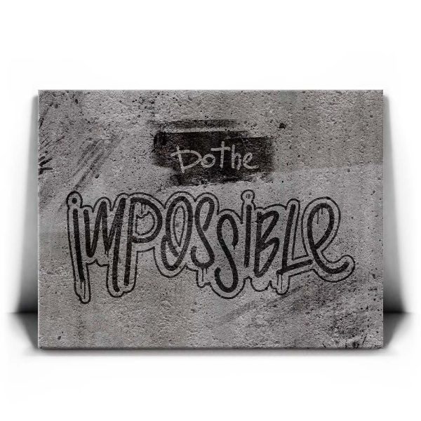 Do The Impossible - Stencil - Black and White II Canvas - Image 2