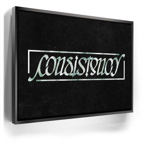 Consistency Ambigram - Money Green Canvas - Image 3