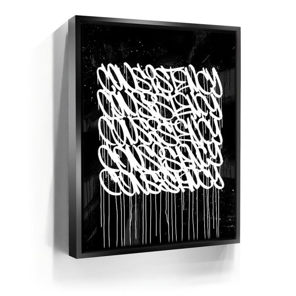 Consistency Graffiti - Black and White II Canvas - Image 3