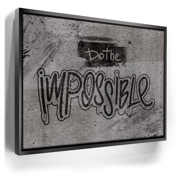 Do The Impossible - Stencil - Black and White II Canvas - Image 3