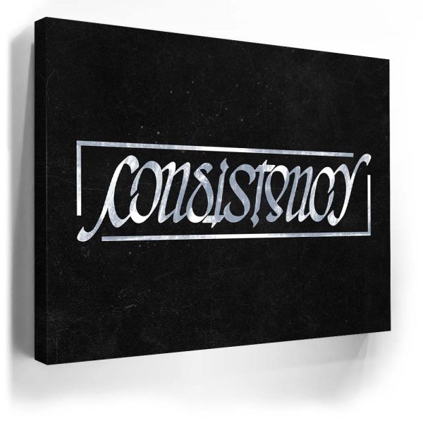Consistency Ambigram - Grey Canvas - Image 4
