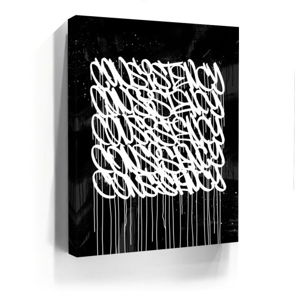 Consistency Graffiti - Black and White II Canvas - Image 4