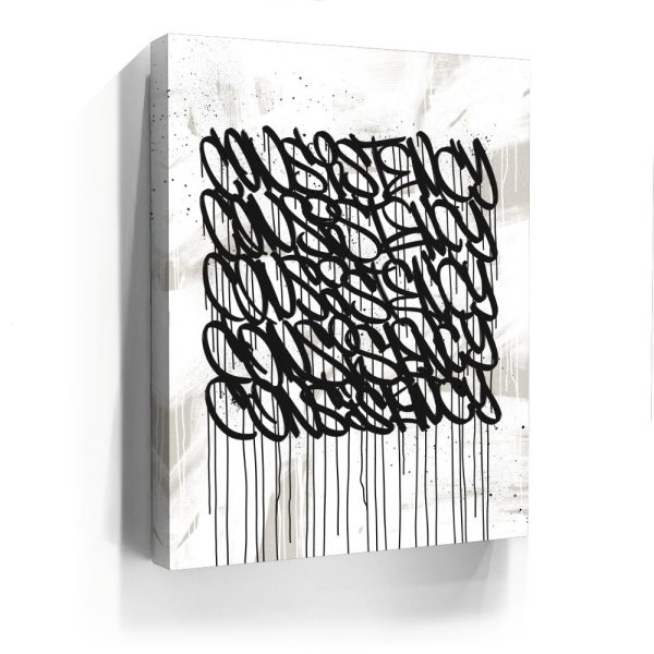 Consistency Graffiti - Black and White I Canvas - Image 4