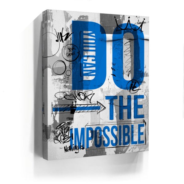 Do The Impossible - Blue - Sketch Canvas - Image 4