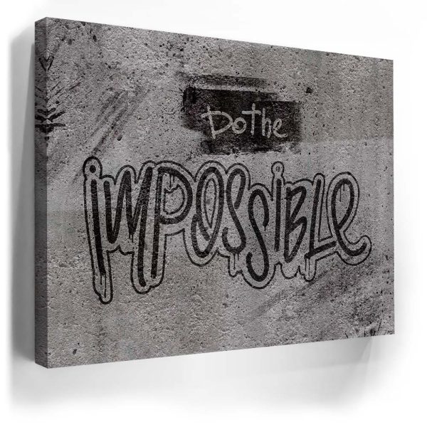 Do The Impossible - Stencil - Black and White II Canvas - Image 4